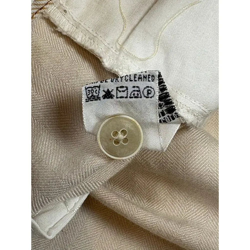 Tommy Bahama Linen Silk Pleated Pants Men's 40x30 Cream Unlined Preppy Summer